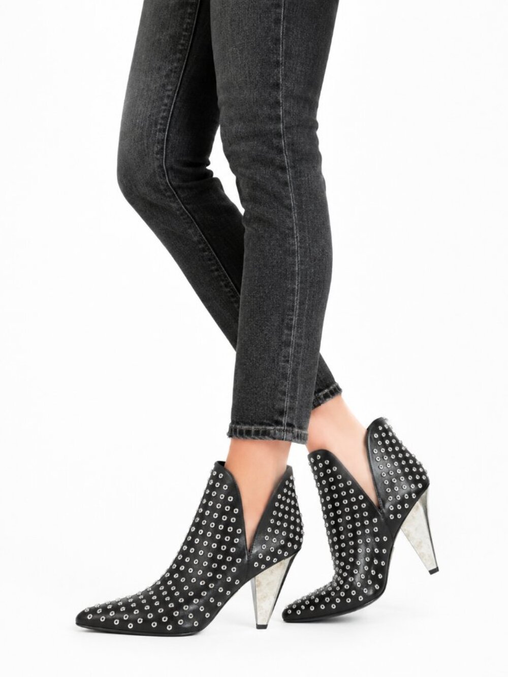 Michael Kors Collection Angelina Leather Studded Ankle Boots